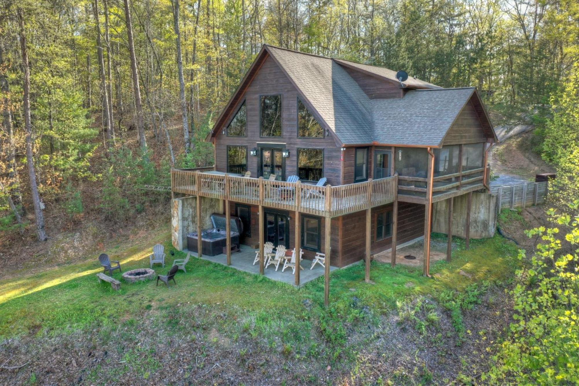 The View Sweeping Mountain Views Gas Fireplace Game Room Hot Tub بلو ريدج المظهر الخارجي الصورة