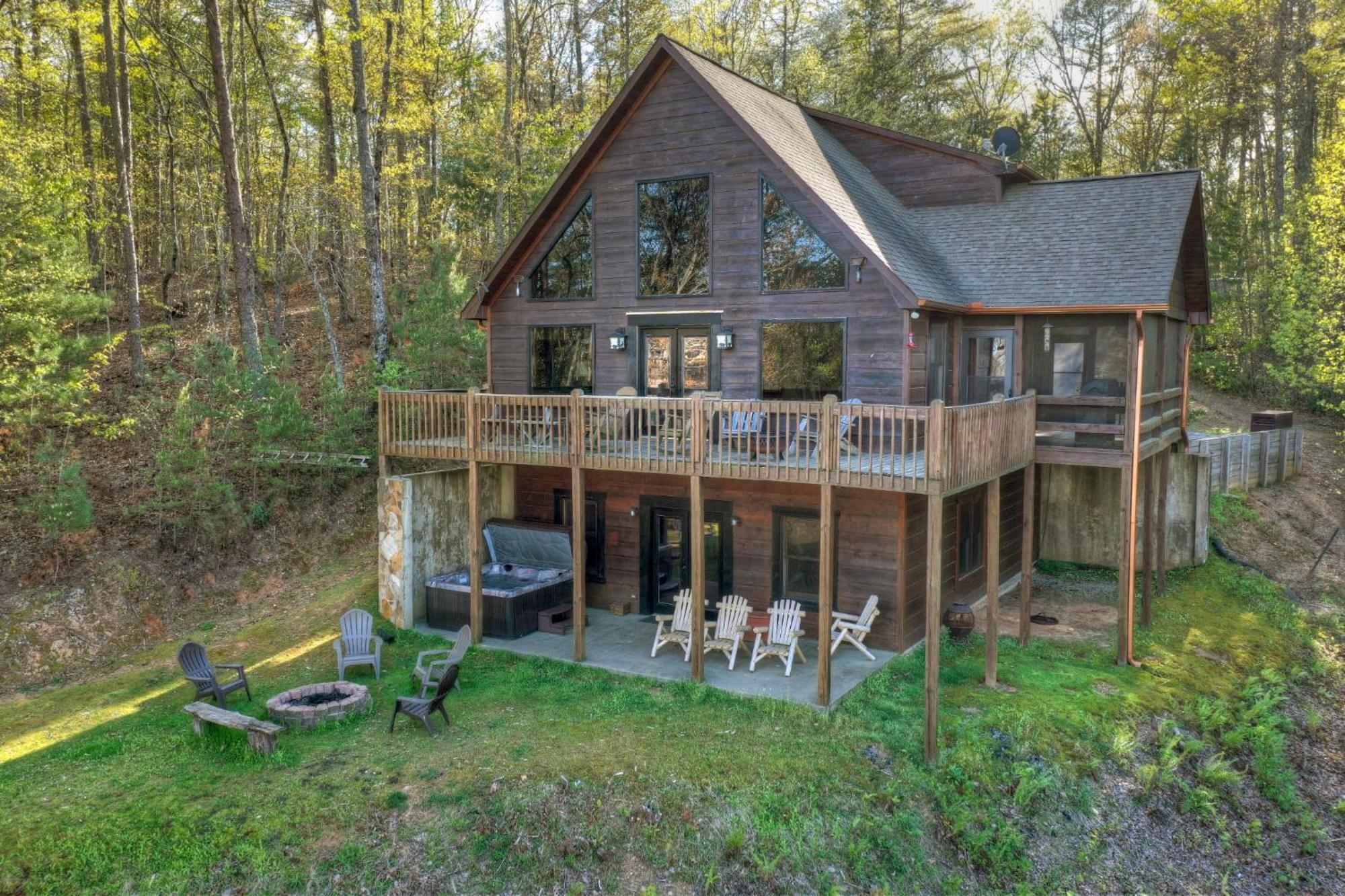 The View Sweeping Mountain Views Gas Fireplace Game Room Hot Tub بلو ريدج المظهر الخارجي الصورة